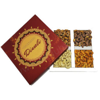 Diwali Nuts Gift Boxes All Cashews - Classic Red